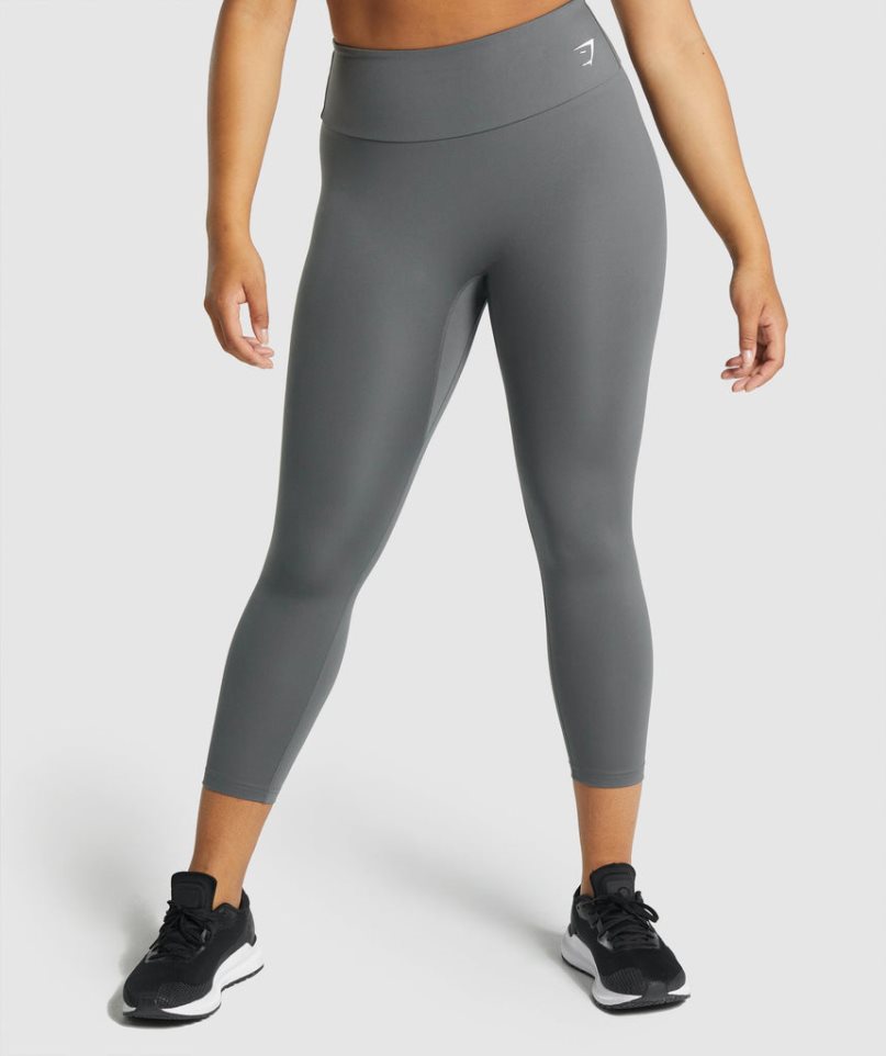 Legginsy Gymshark Treningowe 7/8 Damskie Szare | PL 691VGU